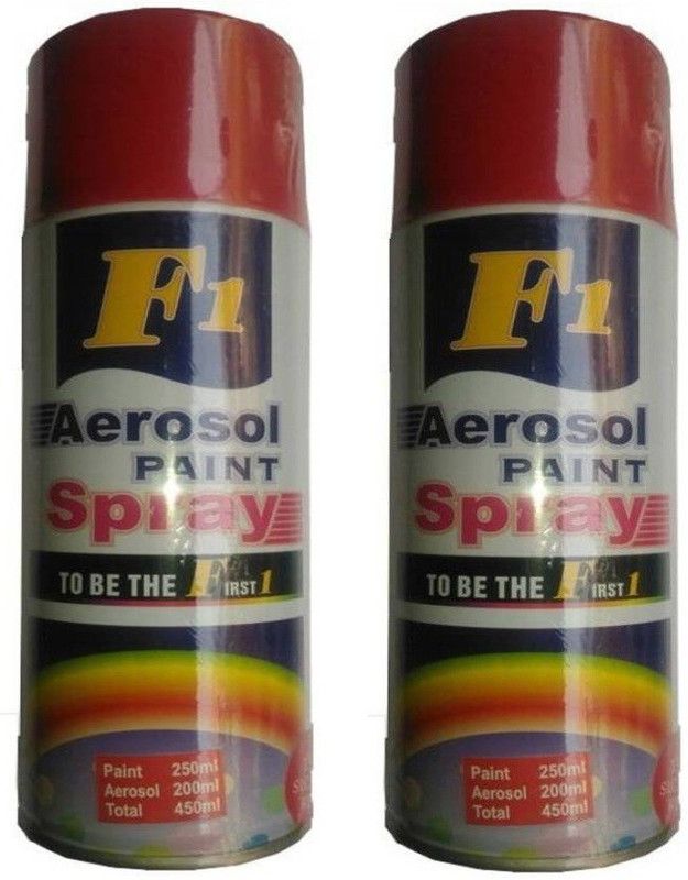 F1 Aerosol 2pc combo Red Spray Paint 450 ml  (Pack of 2)