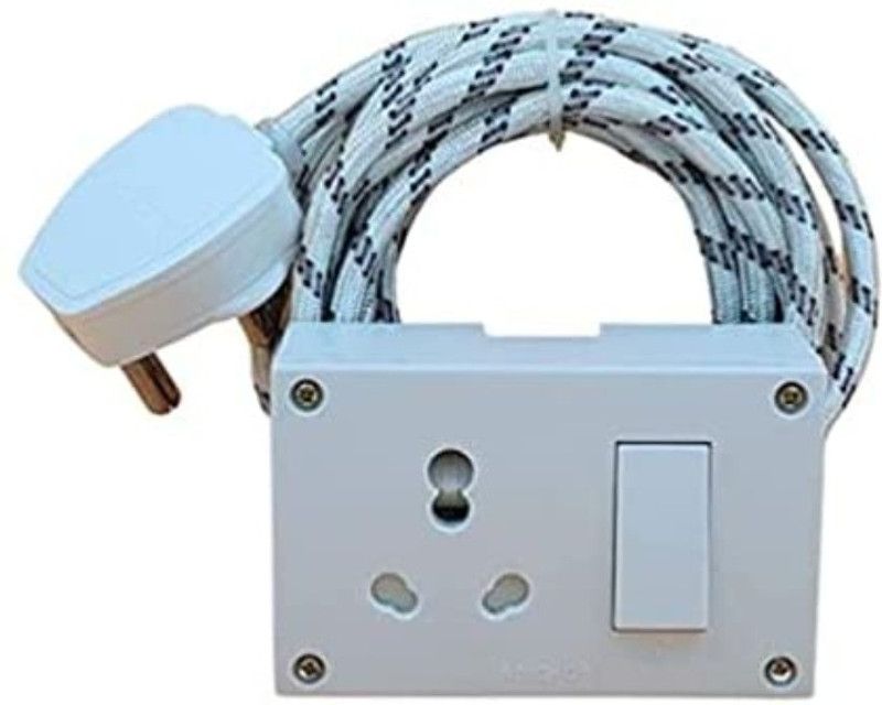 Icalsonic Anchor By Penasonic 1 Sockets Power Extension 8 m Cloth Cord, 16/20-ampere Anchor Socket/Switch and Plug 20 A Three Pin Socket