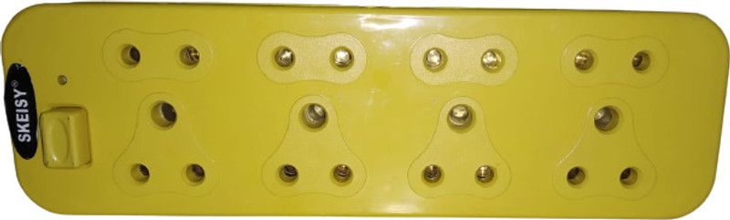 Skeisy NEW YELLOW EXTENSION CORD 8 SOCKET 1 POUESH BUTTON POWER REQUAIRMENT 240/6AMP 8 Socket Extension Boards  (Yellow, 3.5 m)