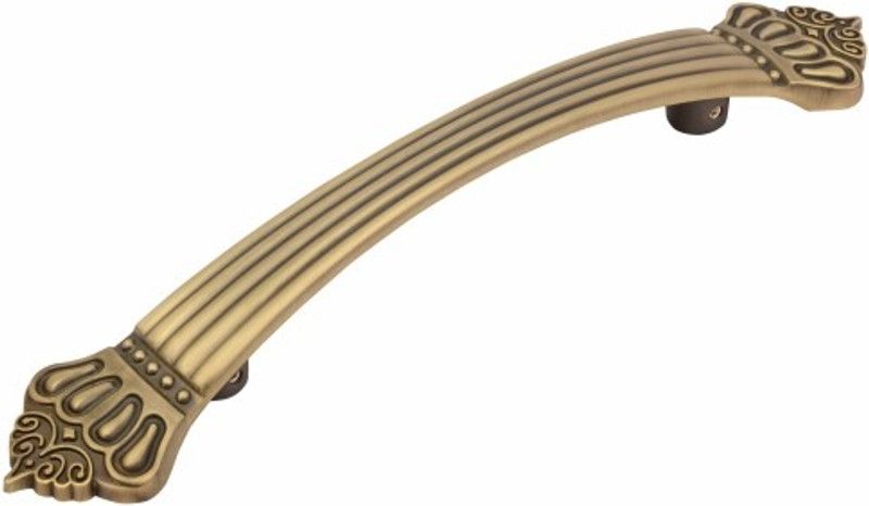 Harold Curved Antique Brass Door Handle Standard Size (Dark Brown) Made in India Brass Door Handle  (Gold Pack of 1)