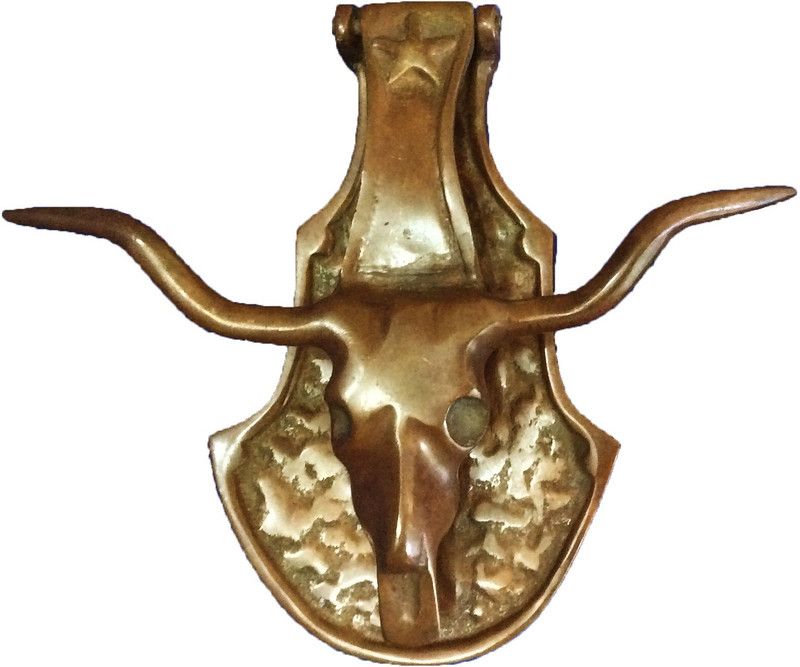 Art Antiqua Buffalo Knocker Brass Door Handle  (Copper Pack of 1)