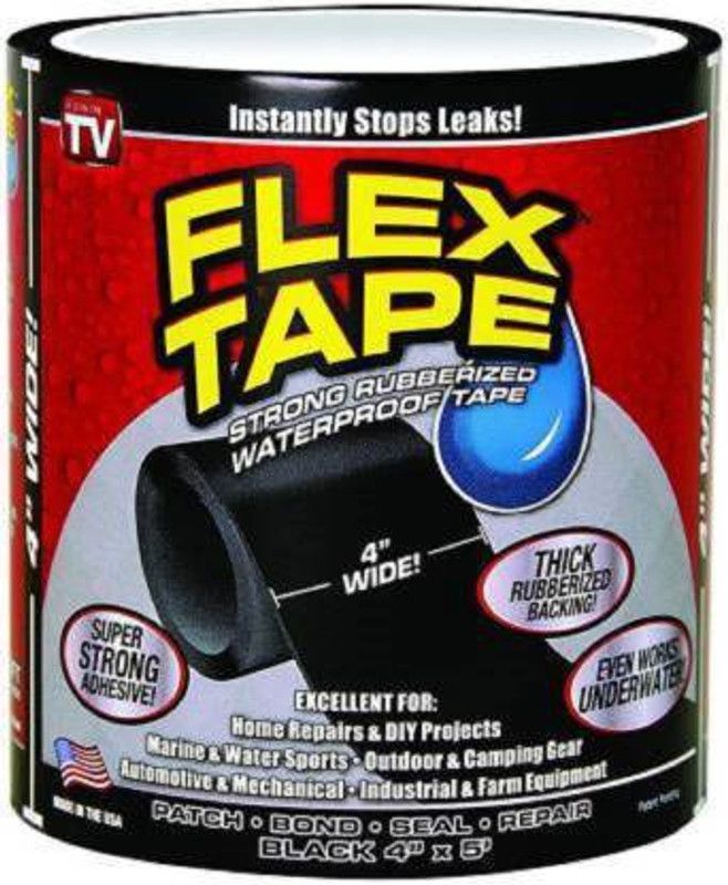 hinglaj Super Strong Waterproof Tape for Seal Repair_04 1.52 m Floor Marking Tape  (Black Pack of 1)