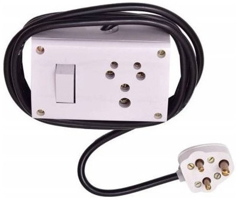 JELECTRICALS It has a heavy duty pvc body switch and socket and 3 core wire 1 Socket Extension Boards  (White)