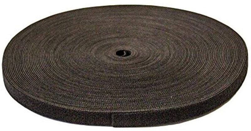 DIY Crafts DY741458-25 Meter Nylon Hook & Loop Cable Tie  (Black Pack of 1)