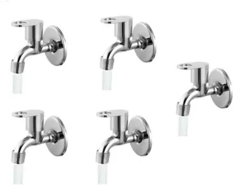 Floyd MAX BIB COCK Tap for Kitchen and Bathroom SS Chrome SILVER Pack of 5 Bib Tap Faucet Set