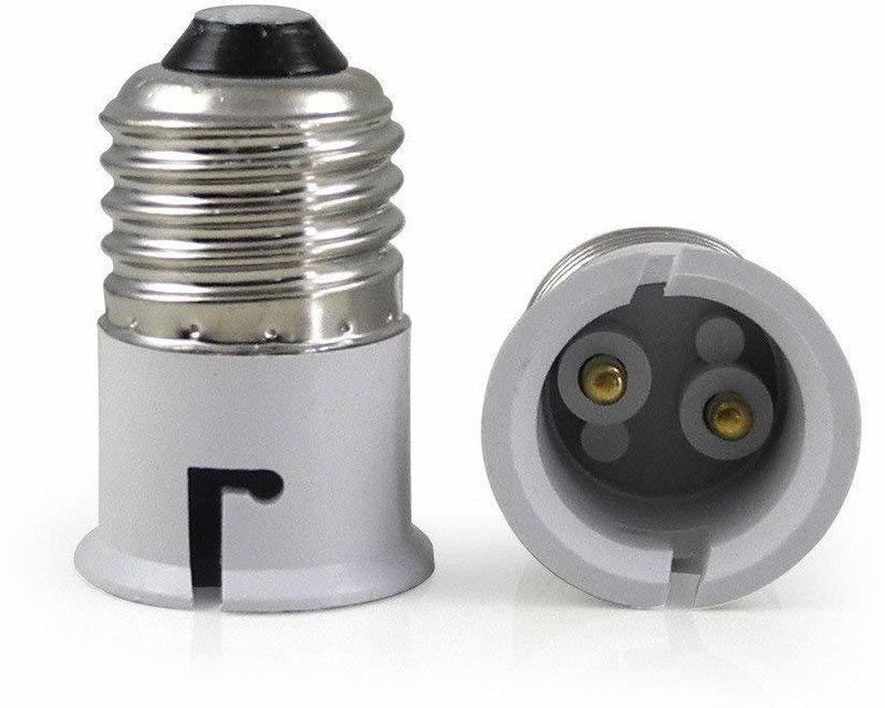 Ahuja International E27 to B22 Screw Base Socket Ceramic Lamp Holder Light Bulb Adapter (Pack of 2) Plastic, Ceramic Light Socket  (Pack of 2)