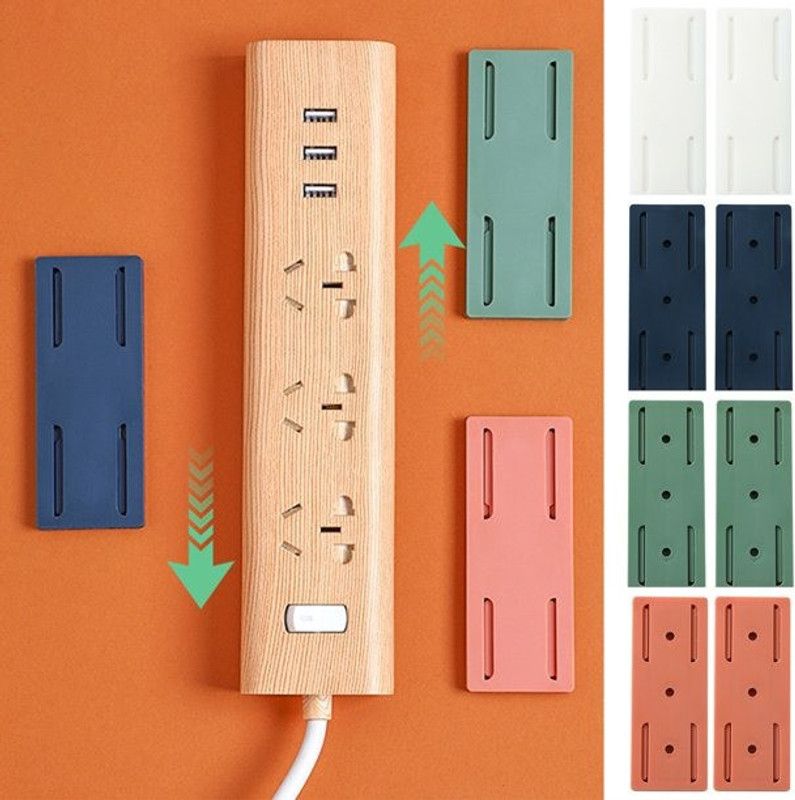 MYYNTI Self-Adhesive Power Strip Fixator Punch-Free Wall-Mounted Plug Board Holder Power Plug  (Multicolor)