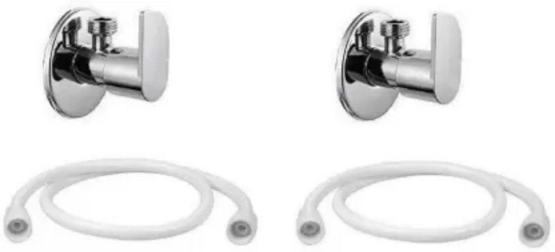 Floyd ALIVE ANGLE VALVE With 30 Inch PTMT CONNECTION HOSE PIPE SET OF 2 Angle Cock Faucet Set