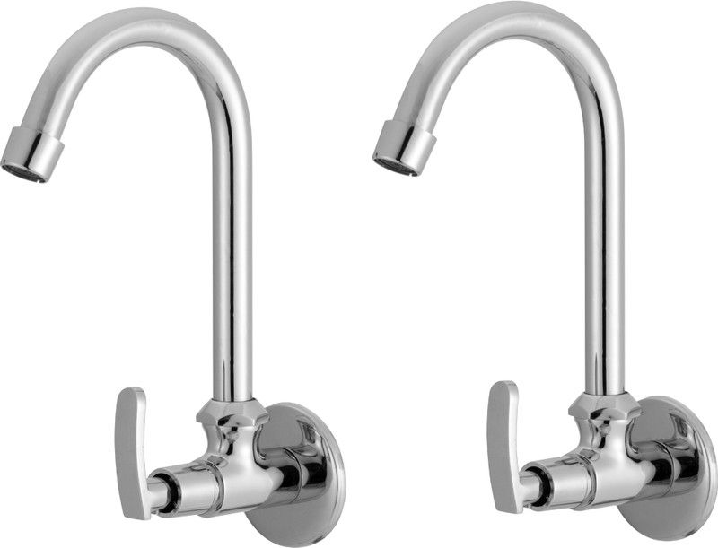 LOGGER - Kitchen Sink cock with Flange with Aerator(L20010052B) Pack of 2 pcs Spout Faucet  (Wall Mount Installation Type)