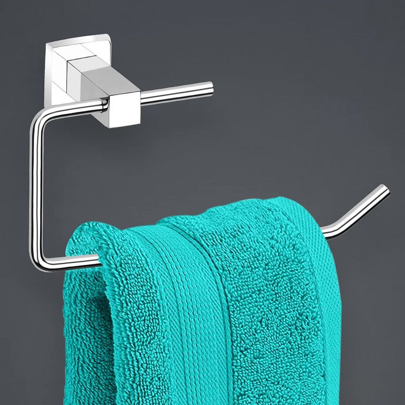 Plantex Square Stainless Steel Towel Ring for Bathroom/Wash Basin/Napkin-Towel Hanger/Bathroom Accessories Chrome Finish Towel Holder  (Stainless Steel)
