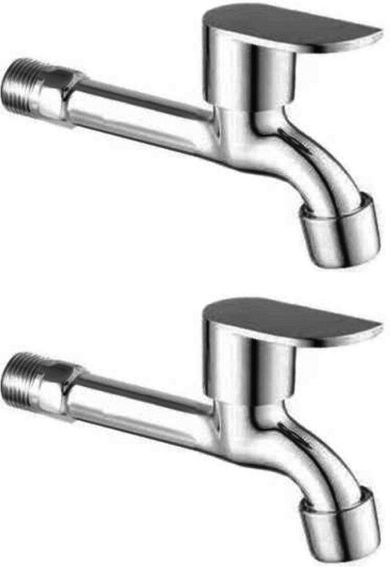 COSSIMO Alive Brass Disc Long Bib Cock Taps with Wall Flange - Pack of 2 Bib Tap Faucet  (Wall Mount Installation Type)