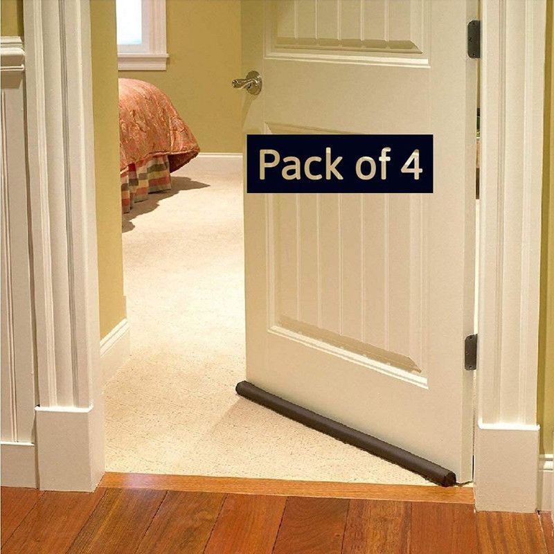 BONGERKING PVC Door Seal Draught/Draft Guard Door Closer Bottom Sealing Strip, for Energy Saving, Noise Cancellation and Cooling Saver ( 42 Inch) - Pack of 4 Floor Mounted Door Stopper  (Brown)