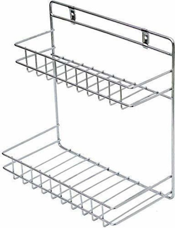 FYG ENTERPRISE Wall Mountable Detergent Holder / Bathroom Rack / Multipurpose Stand Kitchen Rack Stainless Steel Wall Shelf (Number of Shelves - 2, Silver) Stainless Steel Wall Shelf  (Number of Shelves - 2, Silver)