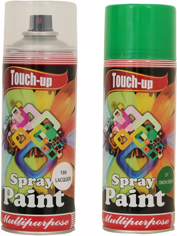 Touch-up Ready-to-Use Aerosol Spray Paint for Car, Bike, Wall Painting, Home & Furniture Lacquer & Onion Green Spray Paint 400 ml  (Pack of 2)
