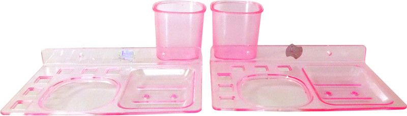 Furn Master Plastic Wall Shelf  (Number of Shelves - 1, Pink)
