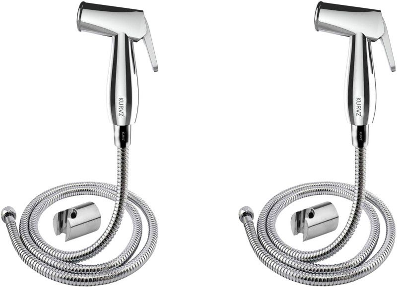 Kurvz essco (ABS) Health Faucet with 1 mtr Flexible SS Tube and Wall Hook (Set of 2) Faucet Set