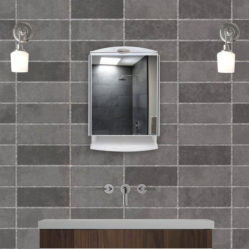 URBAN CHOICE Saffire Multi-Storage Organizer & Bathroom Mirror  (Rectangle Finish : Glossy)
