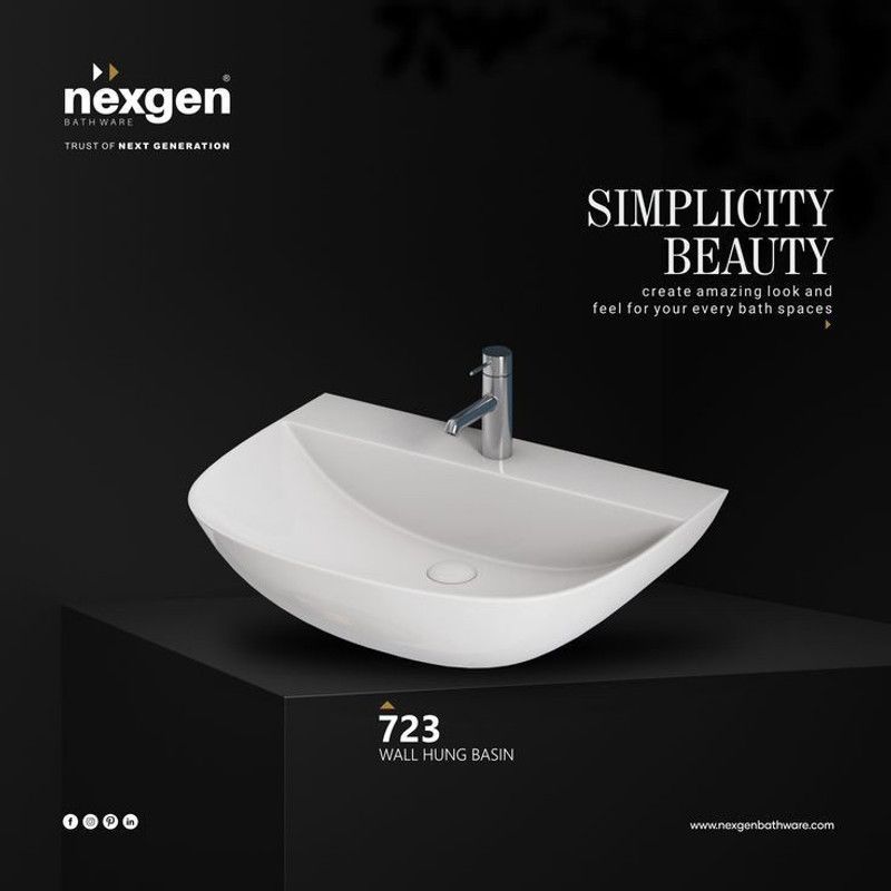 NEXGEN (40*32*14) CM Wall Hung Basin  (white)