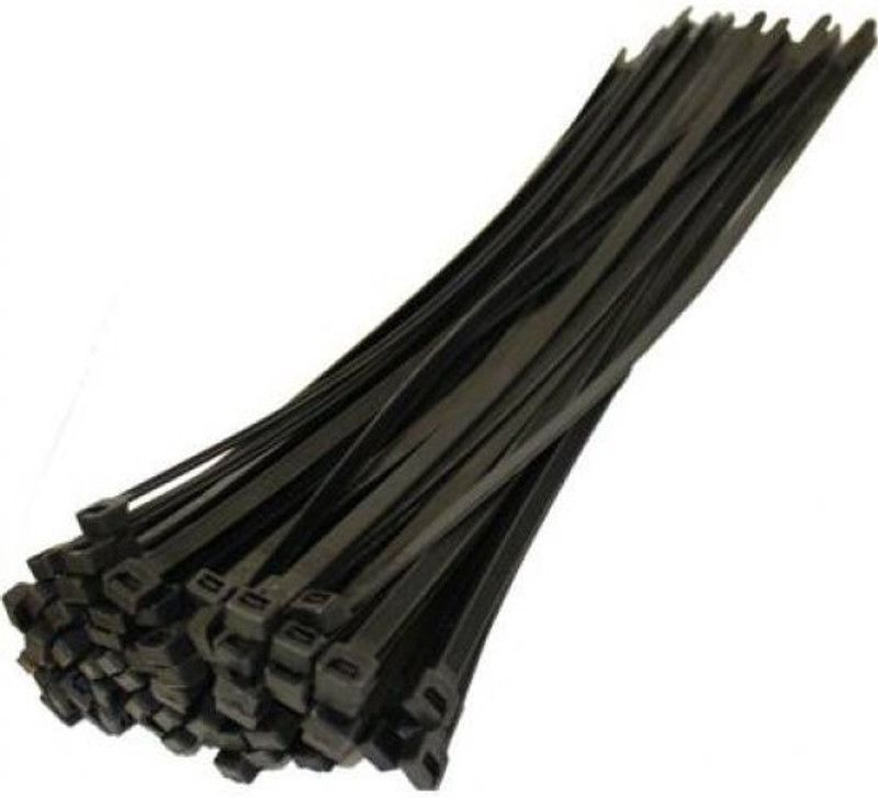 SunRobotics Flexible Nylon Black 100pcs Straps 200 mm x 3.9 mm Cable Tie Plastic Standard Cable Tie  (Black Pack of 100)