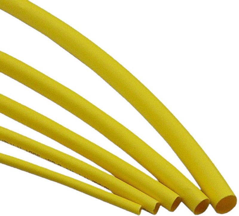 ART IFACT 10 Meters Yellow Heat Shrink Tubes : 2 Meters each 2mm, 3mm, 4mm, 5mm and 6mm Polyolefin 2:1 Polyolefin 2:1 Sleeve for Wire Wrap Heat Shrink Cable Sleeve  (0 mm)