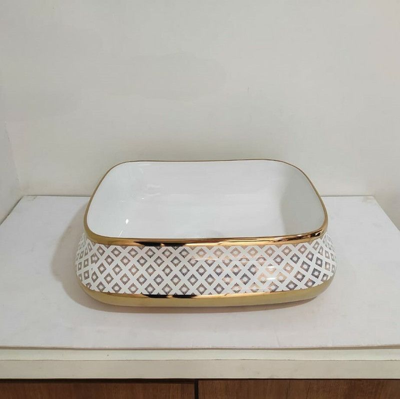 bluecera D-103 Table Top Basin  (GoldenWhite)