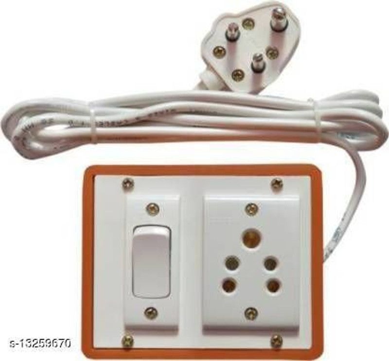Electraa Electraa 1Plug 1Switch extension board with 2.5m long cord 1 Socket Extension Boards  (Multicolor, 2.5 m)