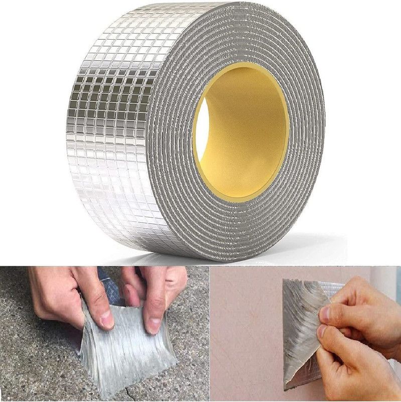 hinglaj Outdoor Aluminium Waterproof Tape for All Weather Patch_04 5 m Duct Tape  (Silver Pack of 1)