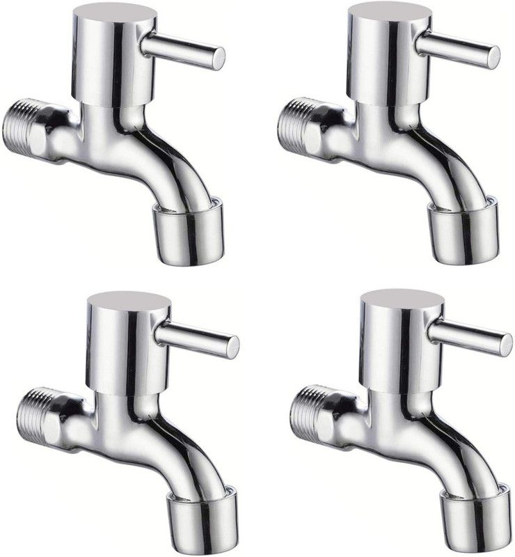 COSSIMO SS Flora Bib Cock Foam Flow Brass Disc with Wall Flange - Pack of 4 Bib Tap Faucet  (Wall Mount Installation Type)