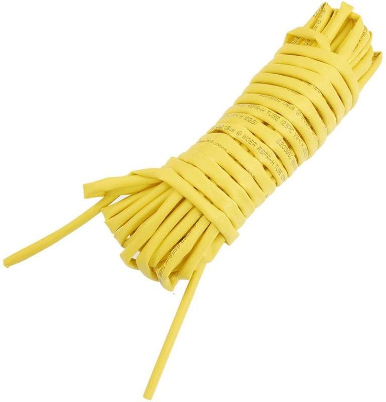RPI SHOP Yellow 5mm Polyolefin Heat Shrink Tube, Insulated Wire Cable Sleeve Wrap 30 Meter Heat Shrink Cable Sleeve  (5 mm)