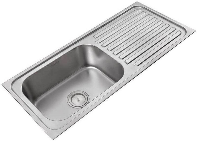 ANUPAM Stainless Steel Kitchen Sink ( 1143 x 510 x 225 mm / 45 x 20 x 9 inch ) Single Square Bowl 304 Grade, Satin/Matt Finish, 206B Counter Top  (Stainless Steel)