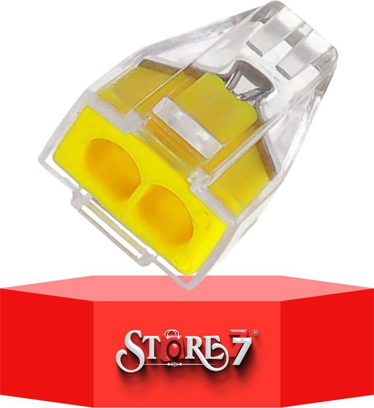 Connectwide 5Pcs Push-in Electrical Wire Connector(2 Port), Flexible Wire/Stranded Wire Connector Wire Connector  (Yellow, White, Pack of 5)