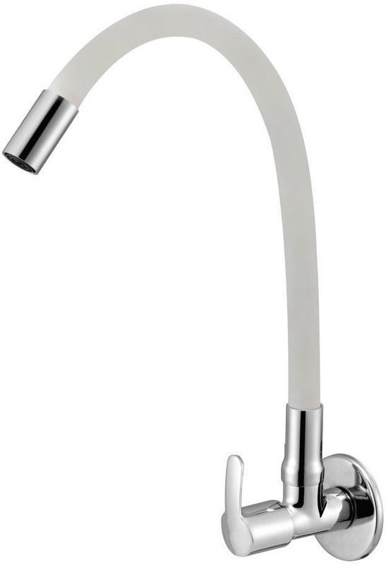 Prestige Q3B3507 Q3 Flexible Sink Cock With Wall Flange White For Kitchen Sink, Wash Basin Faucets Pillar Tap Faucet  (Wall Mount Installation Type)
