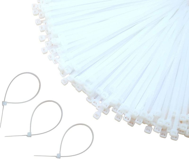 Mebee Self-Lock Cable Tie (Size-2.5x150mm/2.5x100mm) Plastic Standard Cable Tie  (White Pack of 100)