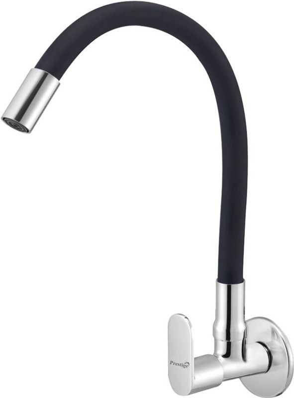 Prestige Ocean Flexible Sink Cock With Wall Flange Black For Kitchen Sink Wash Basin Faucets Pillar Tap Faucet  (Wall Mount Installation Type)