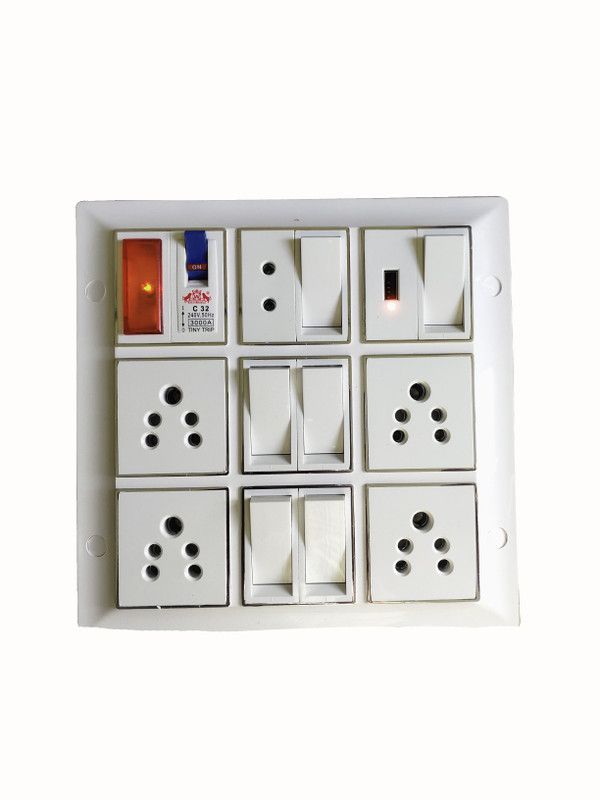 ECOMAX Home and Office multipurpose switchboard 32 A One Way Electrical Switch  (Pack of 1 Number of Switches - 5)