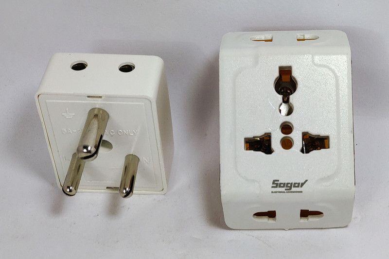 SIGNATT Como Pack UK US EU 3 pin Multiplug Converter 6 amp CONVERSION & Indian Multiplug UK US EU 3 pin Adapter Three Pin Plug  (White)