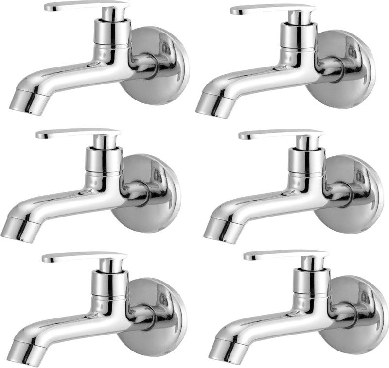 LOGGER - Bib Cock with Flange with Aerator (L20010026B) Pack of 6 pcs Nozzle Cock Faucet  (Wall Mount Installation Type)