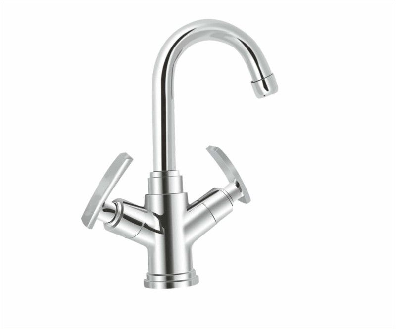 Easyhome Furnish EBF-LE1010-1 Brass 2 in 1 Basin Mixer taps for bathroom wash basin (Chrome Finish, Anti Rust) Mixer Faucet  (Deck Mount Installation Type)