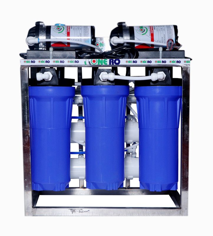 ONE RO 25 LPH Commercial RO Water Purifier Plant Double Purification Stainless Steel With TDS Adjuster {25 Litre} Tap Mount Water Filter