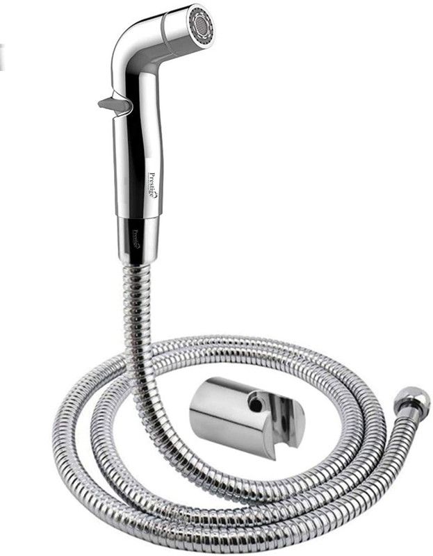 Prestige Flora-2 ABS chrome plated health faucet with 1mtr ABS Shower Tube and Wall Hook Faucet Set