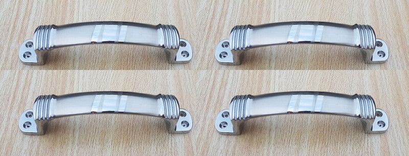 boruz Stainless Steel Door Handle  (Silver Pack of 4)