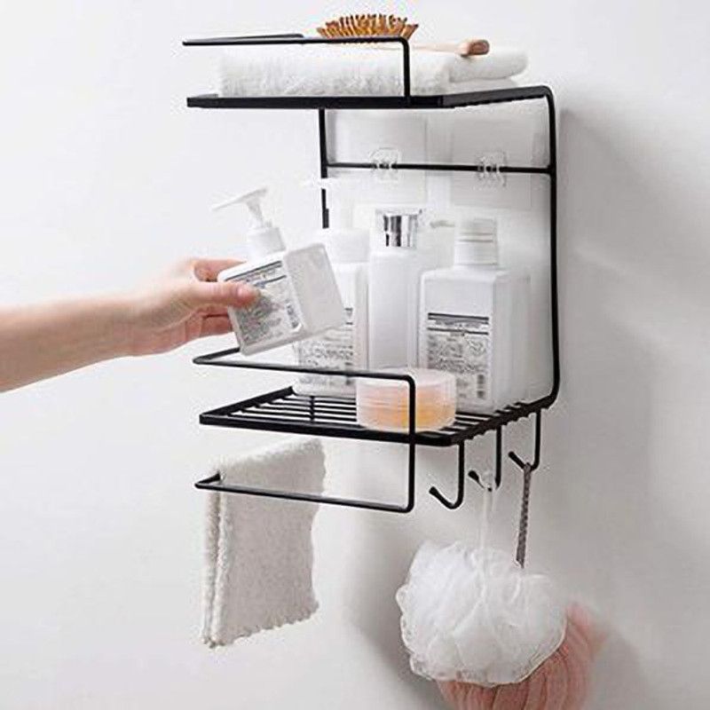 INAARVI Stainless Steel Wall Shelf  (Number of Shelves - 2)