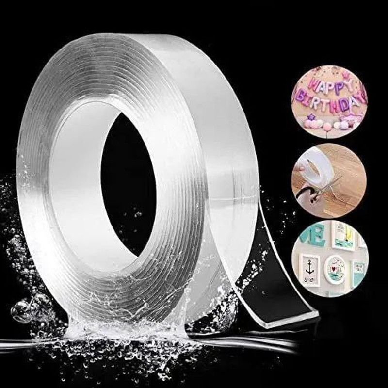 SHLOKFASHION 707 3 m Double-sided Tape  (White Pack of 1)