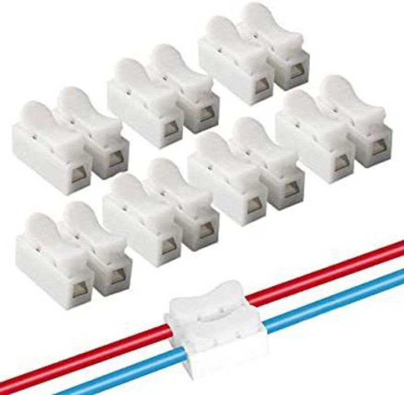 SK Electronics 50 Pcs Push Wire Joint Connector, No Soldering, No Welding No Screw Terminal, 5AMP Lock Wire Connector  (White, Pack of 50)