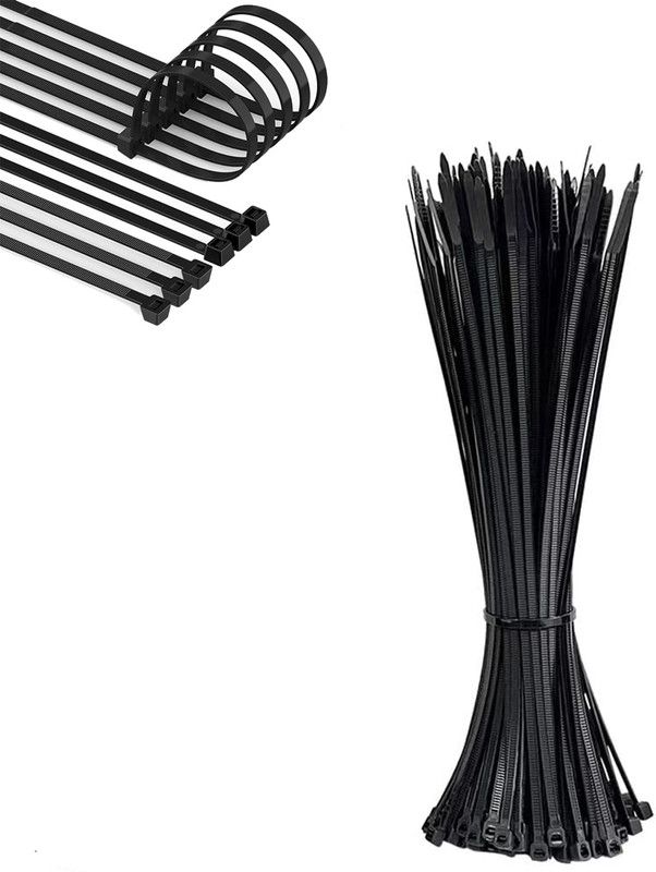 TruTool 4Inch Nylon Self Locking Strong Cable Zip Wire Tie (100x 2.5mm) Plastic Standard Cable Tie  (Black Pack of 100)
