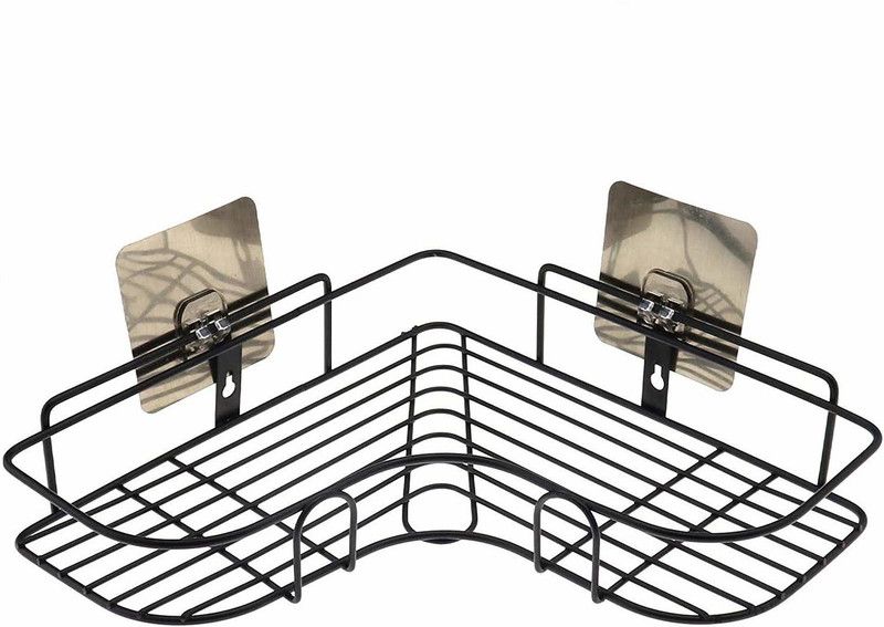 HKE Stainless Steel Wall Shelf  (Number of Shelves - 1, Black)