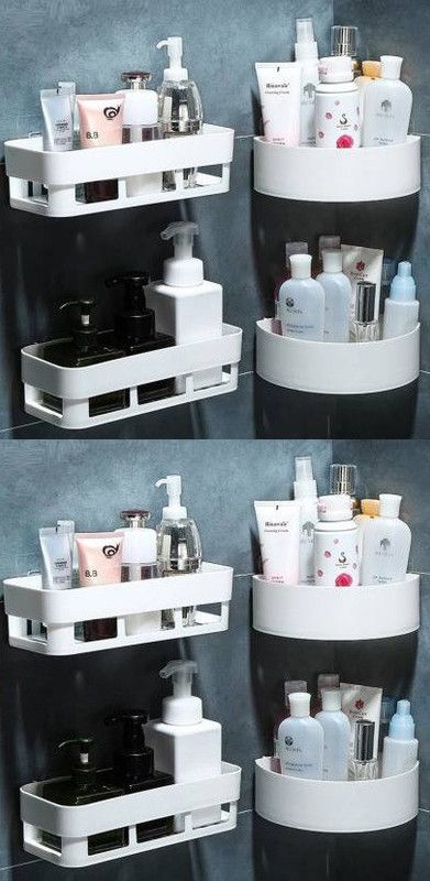 Bathroom Rack Shelf white C4B4 Plastic Wall Shelf  (Number of Shelves - 8, White)