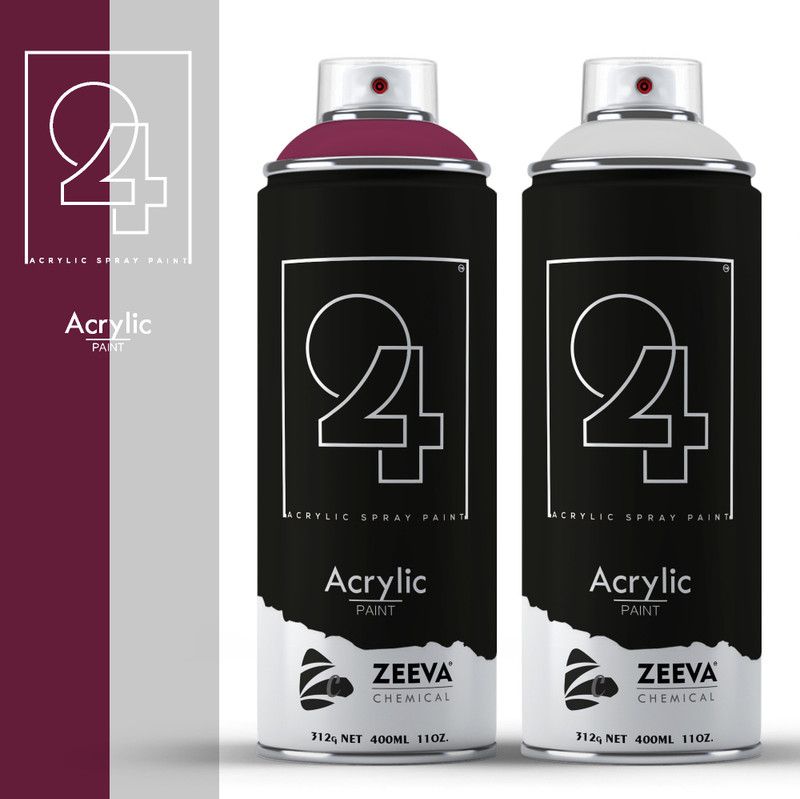 24 Acrylic Marron & Tele Grey Spray Paint 400 ml  (Pack of 2)