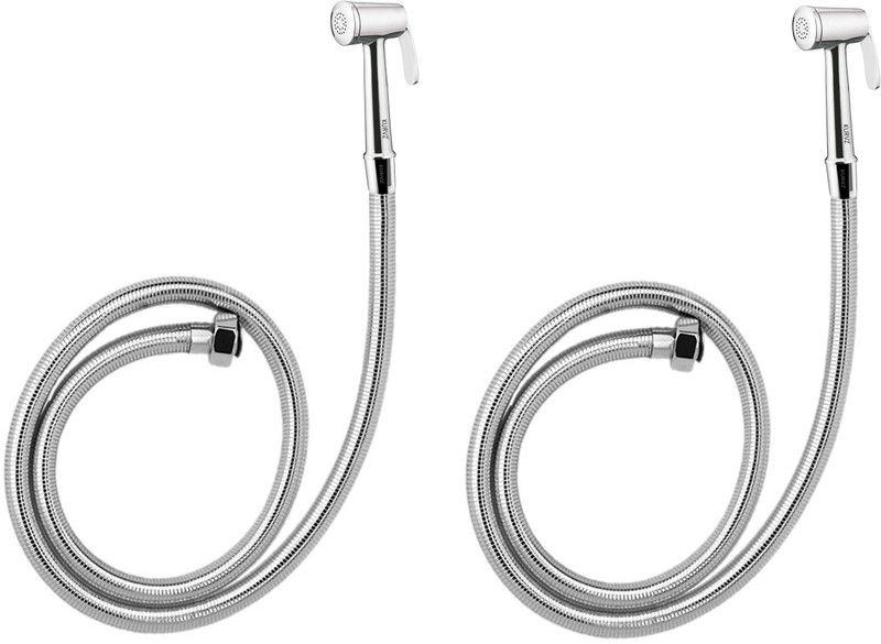 Kurvz Marvel (BRASS) Health Faucet with 1.5 mtr Flexible PVC Tube and Wall Hook (Set of 2) Faucet Set