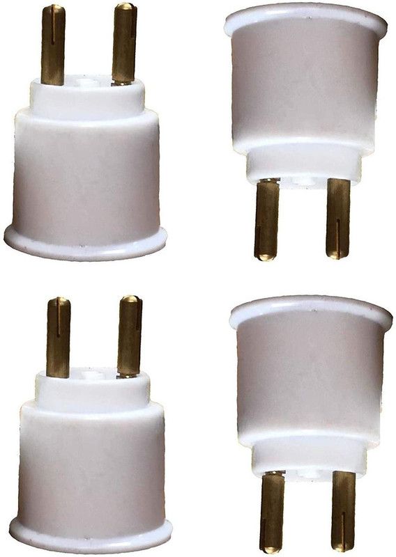 VVG TRADERS Aluminium base light socket 2 pin to e27 adapter(pack of 4) Plastic Light Socket (Pack of 4) Plastic Light Socket  (Pack of 4)